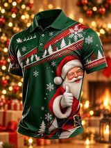 Men's Casual Christmas Short-Sleeve Polo Shirt