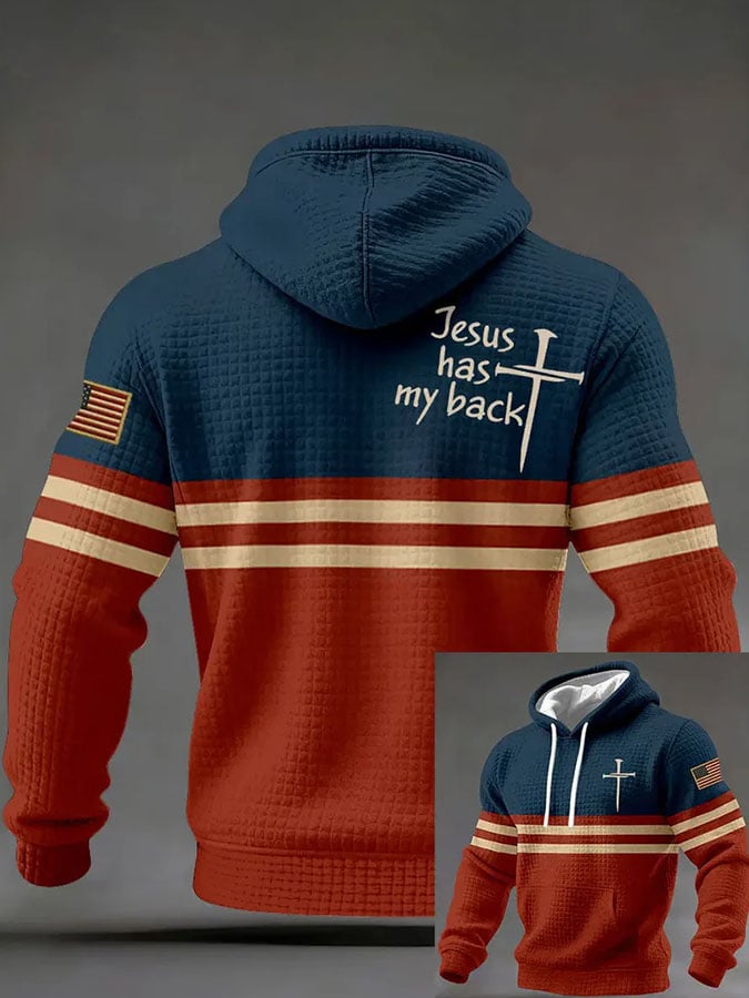 Men'S Casual Printed Hooded Sweatshirt