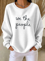 Retro We The People No Kings Print Sweatshirt