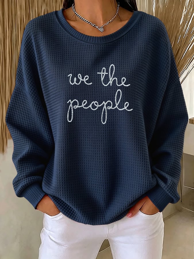 Retro We The People No Kings Print Sweatshirt