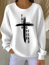 Women'S Faith over Fear Print Casual Sweatshirt