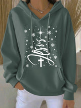 Women's Cotton Christmas Print Hoodie