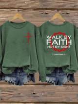 Women'S Casual Faith Print Sweatshirt