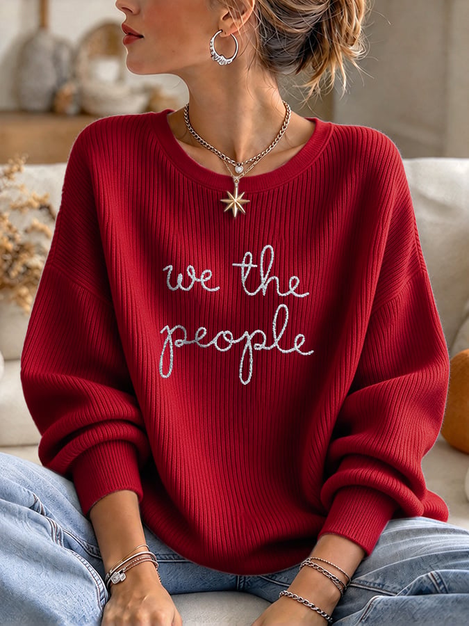 Retro We The People No Kings Print Sweatshirt