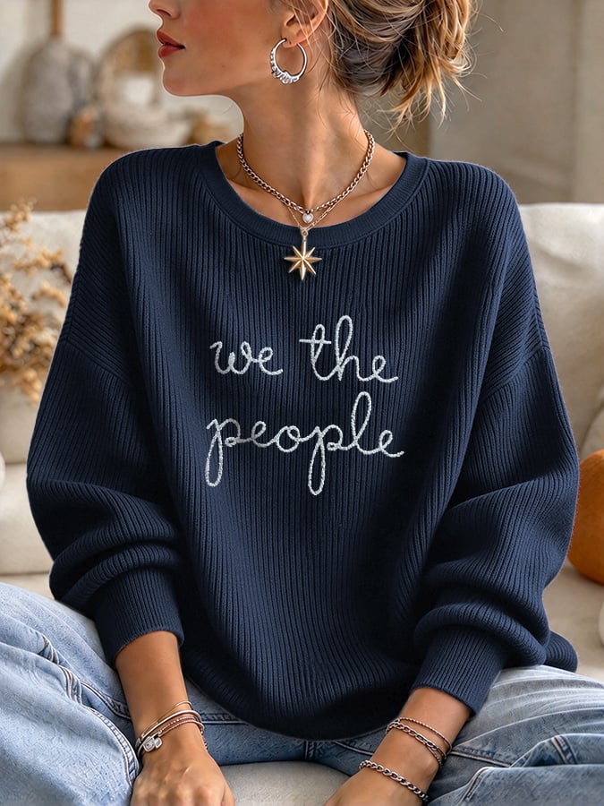 Retro We The People No Kings Print Sweatshirt