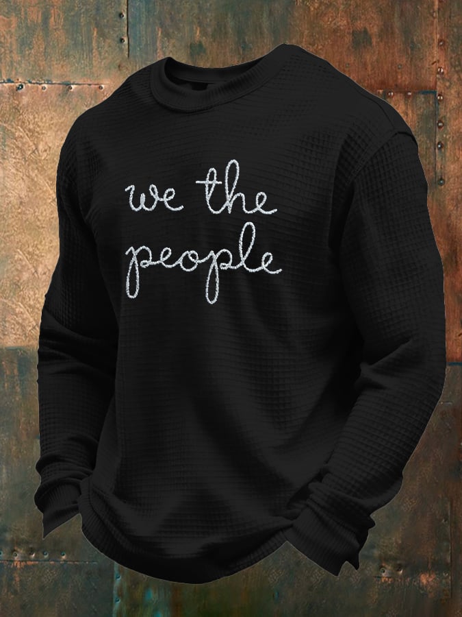 Men's Retro We The People No Kings Print Sweatshirt
