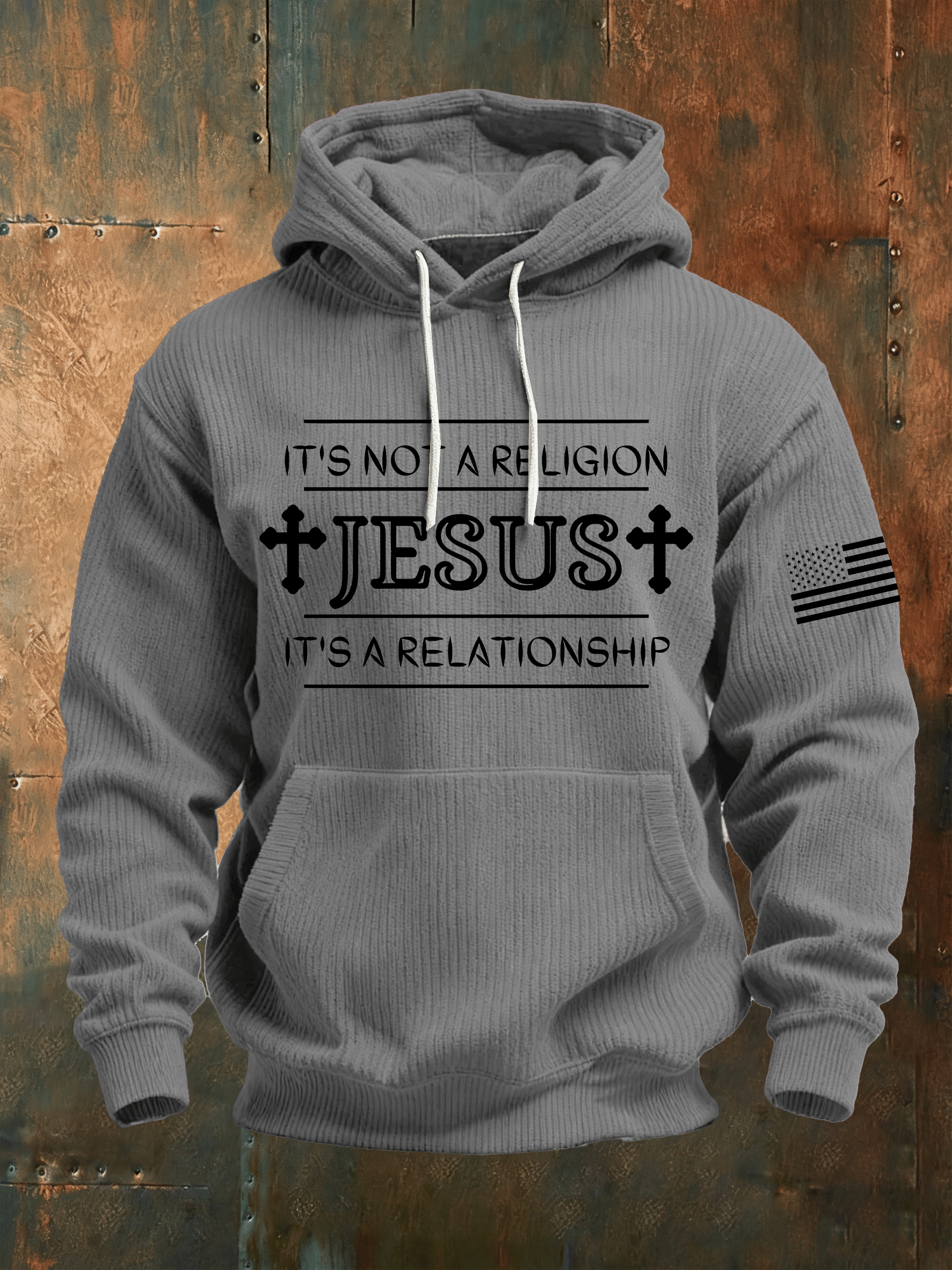 Men's Faith Print Knit Hoodie