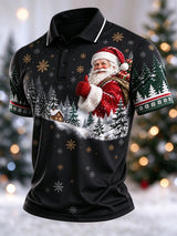 Men's Casual Christmas Short-Sleeve Polo Shirt