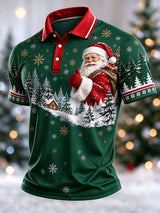 Men's Casual Christmas Short-Sleeve Polo Shirt