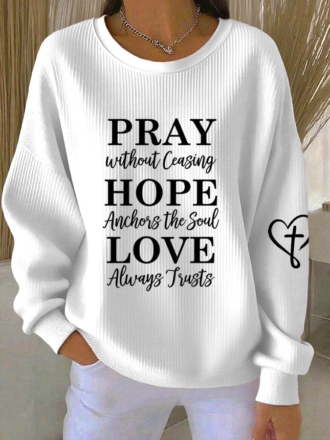 Women'S Pary Hope Love Round Neck Sweatshirt