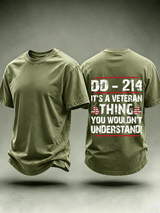 Men's DD-214 Veteran, American Flag Dog Tag T-Shirt