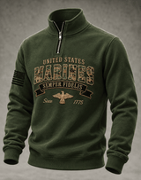 Men's U.S. Veterans Day Print Stand-Collar Zip-Up Sweatshirt