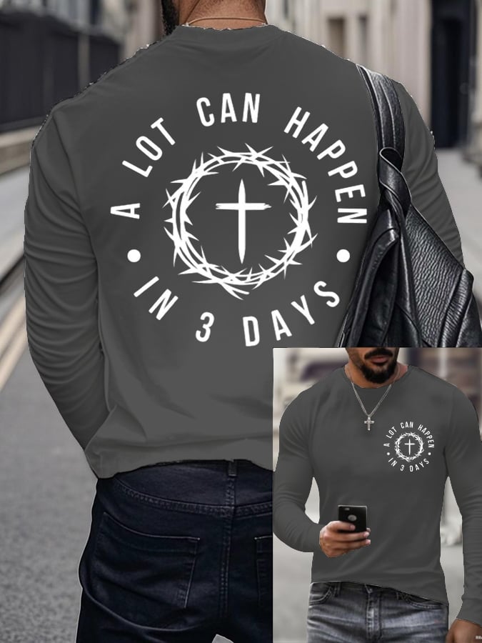 Men's Raven's A Lot Can Happen In 3 Days  Printed Long Sleeve Top