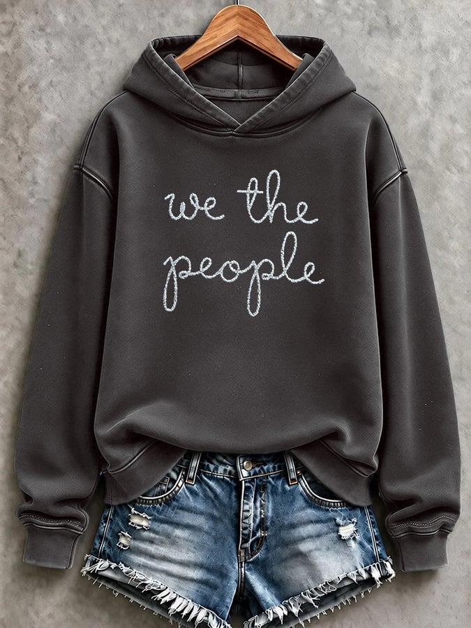 Retro We The People No Kings Print Hoodie