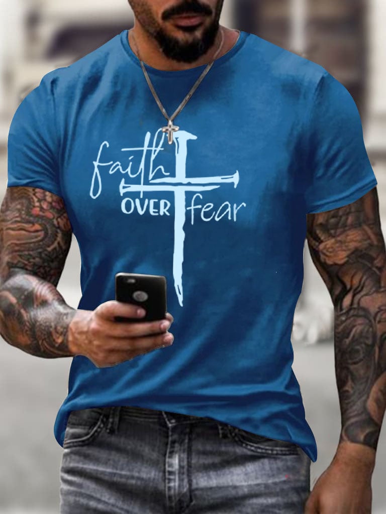 Men's Faith Over Fear Print T-Shirt