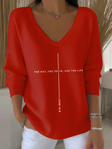 Women's Faith Printed Casual Knit Top