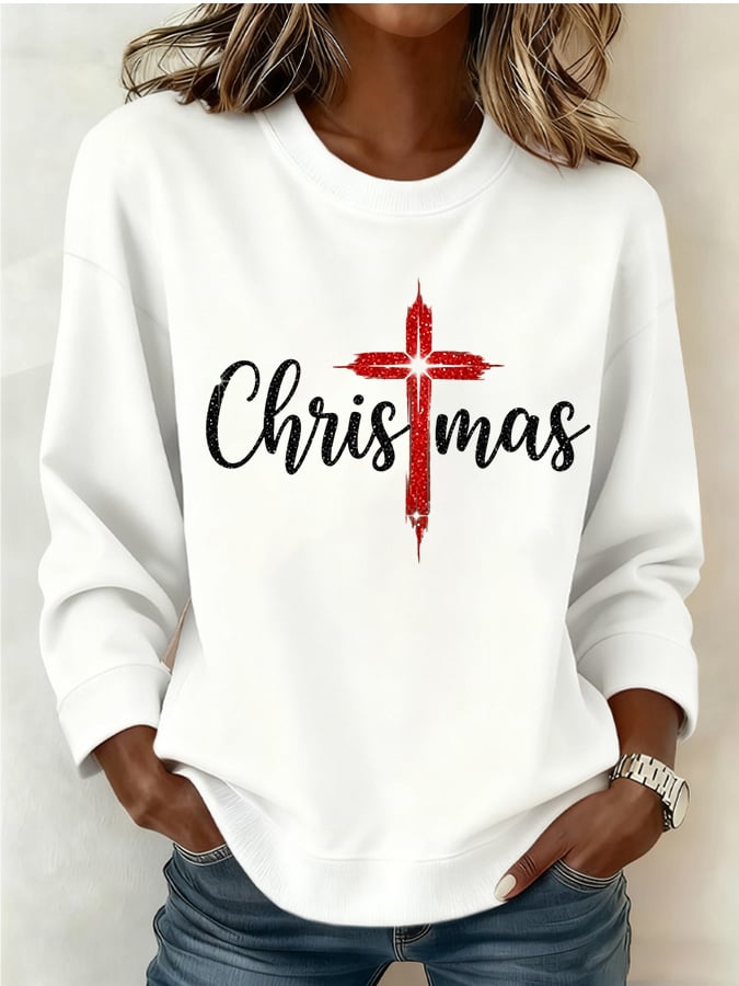 Women's Christmas Faith Print Hoodie