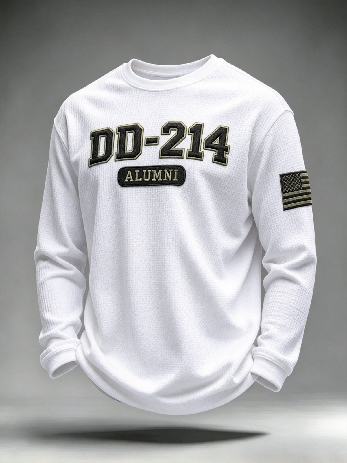Men's Veteran Pride DD-214 Printed Waffle Long-Sleeve T-Shirt