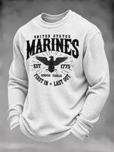 Men's U.S. Veterans Printed Waffle-Knit Top