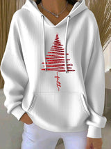 Women's Christmas Art Print Comfortable Hooded Sweatshirt