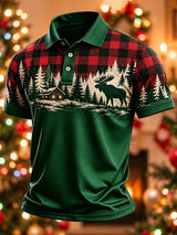 Men's Casual Christmas Short-Sleeve Polo Shirt