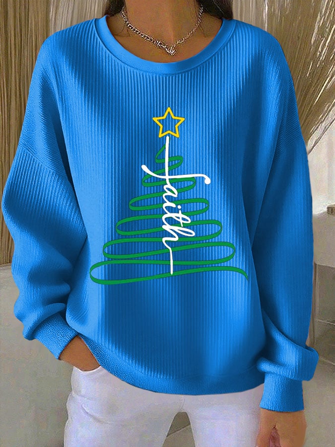 Women's Casual Print Long Sleeve Knit Top