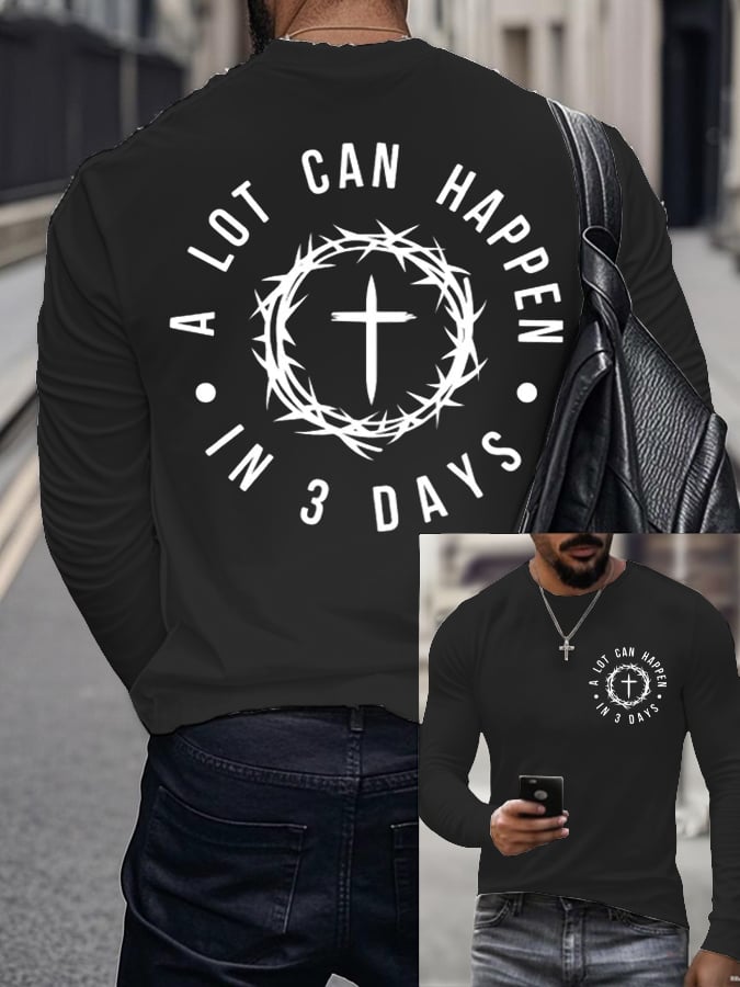 Men's Raven's A Lot Can Happen In 3 Days  Printed Long Sleeve Top