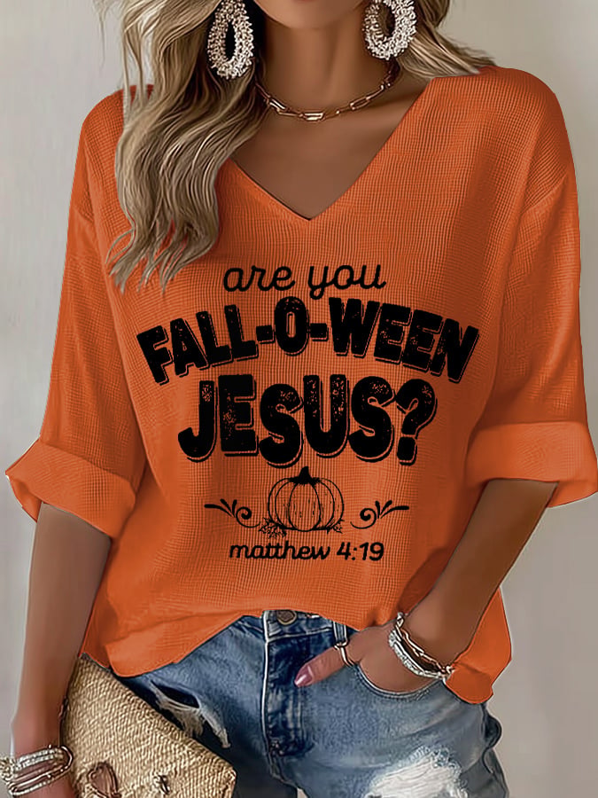 Women's Are You Fall-O-Ween Jesus Print T-shirt