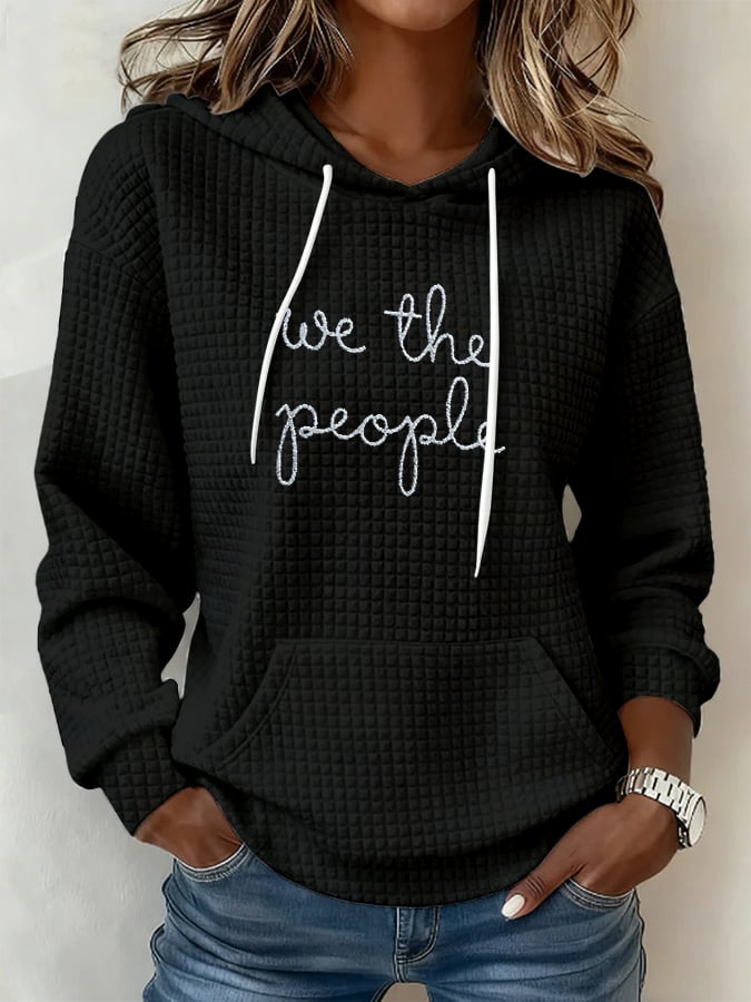 Retro We The People No Kings Print Hoodie