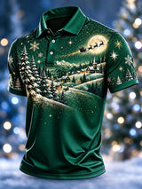 Men's Christmas Print Polo Shirt