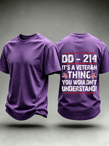 Men's DD-214 Veteran, American Flag Dog Tag T-Shirt