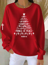 Women's Autumn Christmas Faith Printed Casual Crew Neck Top