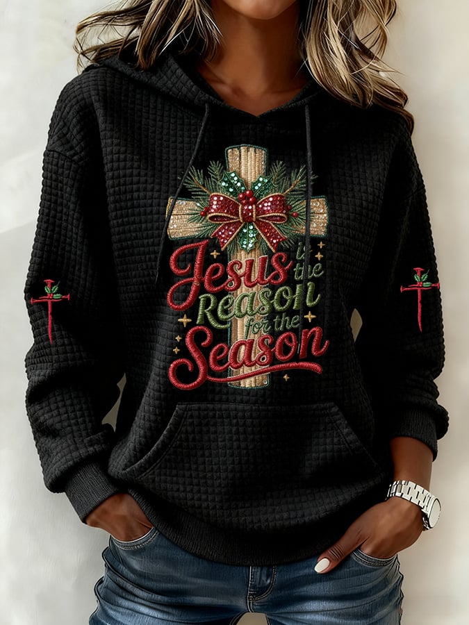 Women's Casual Christmas Plaid Hoodie