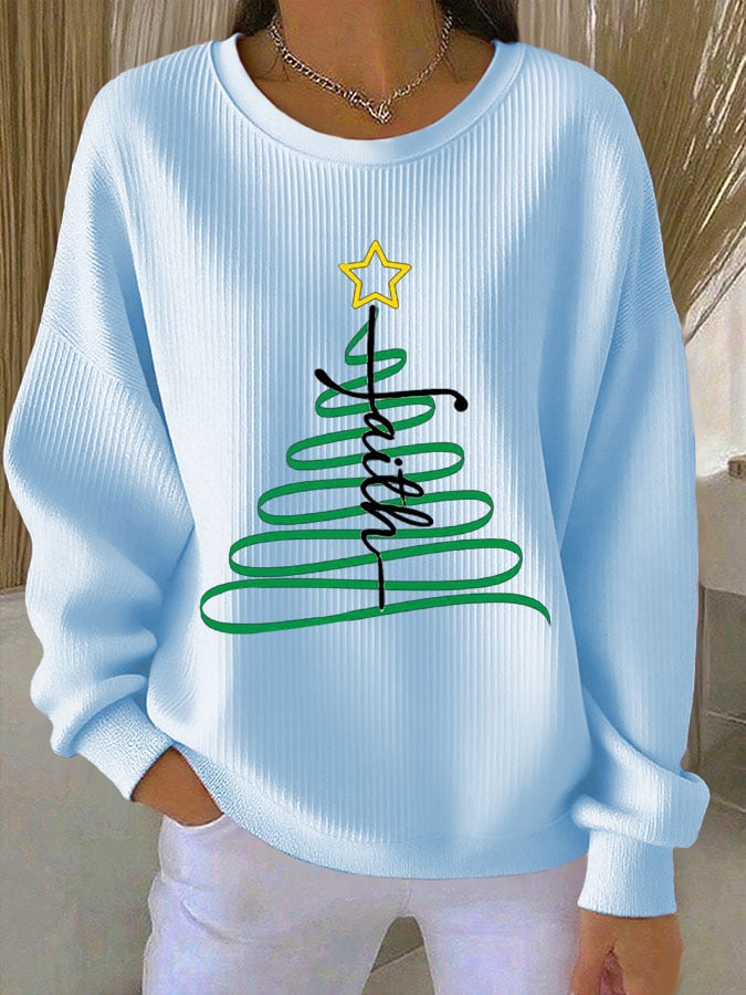 Women's Casual Print Long Sleeve Knit Top