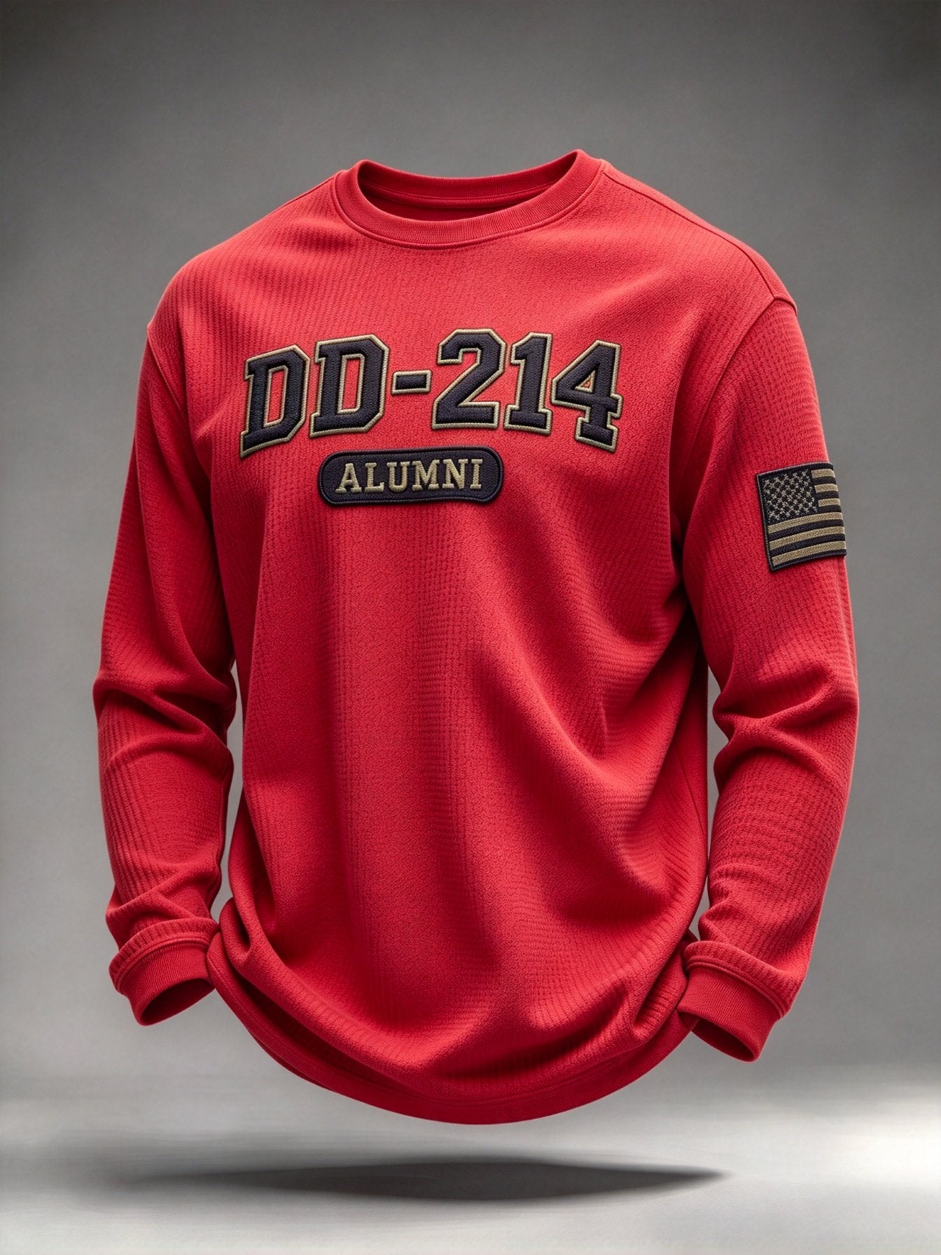 Men's Veteran Pride DD-214 Printed Waffle Long-Sleeve T-Shirt