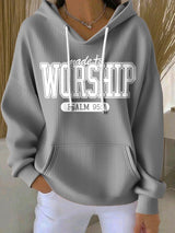 Women's Casual Print Long Sleeve Hooded Sweatshirt