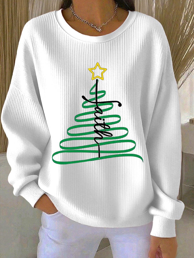 Women's Casual Print Long Sleeve Knit Top