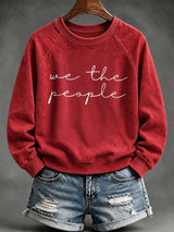 Retro We The People No Kings Print Sweatshirt