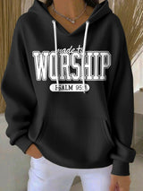 Women's Casual Print Long Sleeve Hooded Sweatshirt