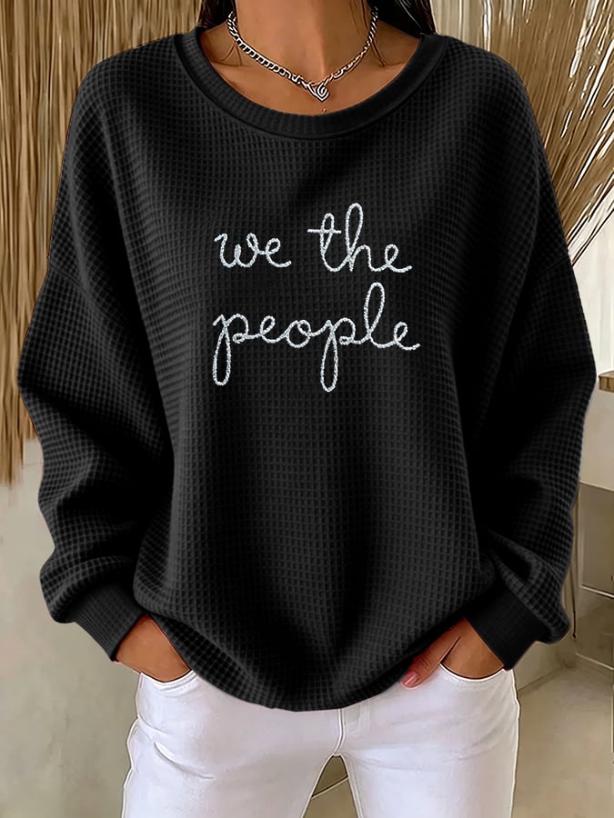 Retro We The People No Kings Print Sweatshirt