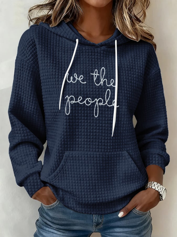 Retro We The People No Kings Print Hoodie