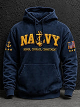 Men's Casual Veterans Commemorative Print Hoodie