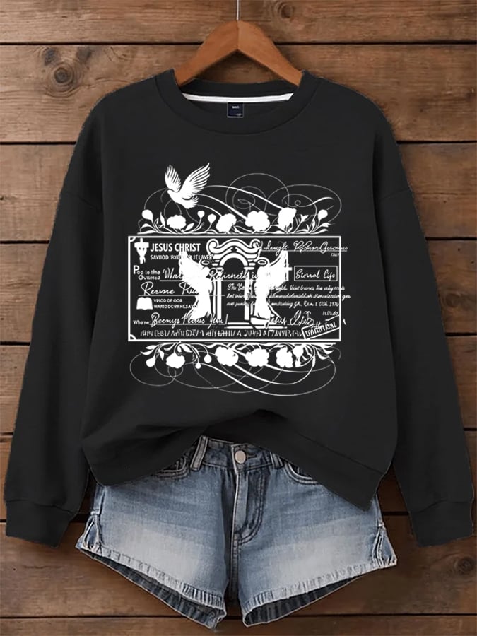 Women's Jesus Paid It All Faith Print Sweatshirt