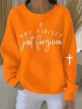 Not Perfect Just Forgiven Women'S Faith Art Print Sweatshirt