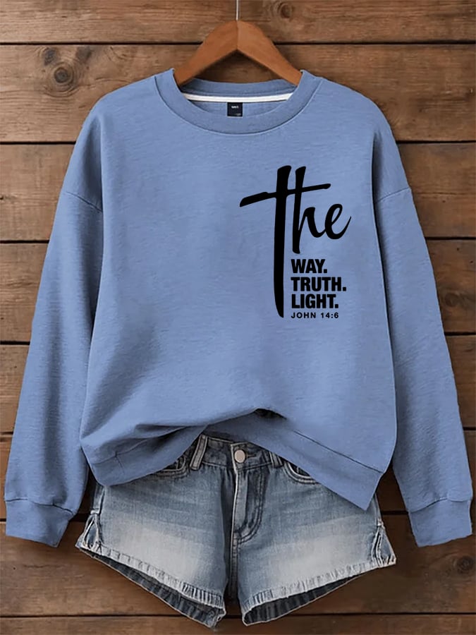 Women's I Am the Way, Truth, Life Faith Print Sweatshirt