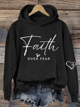 Women's Casual Faith Overcomes Fear Hoodie