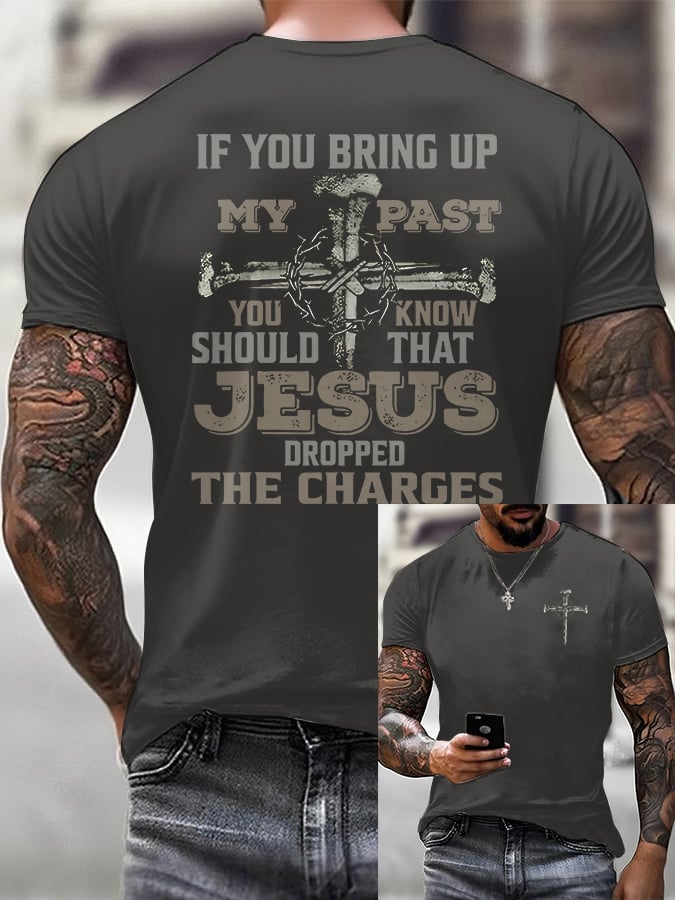 Men'S Casual Faith Forgiven & Free Short-Sleeved T-Shirt