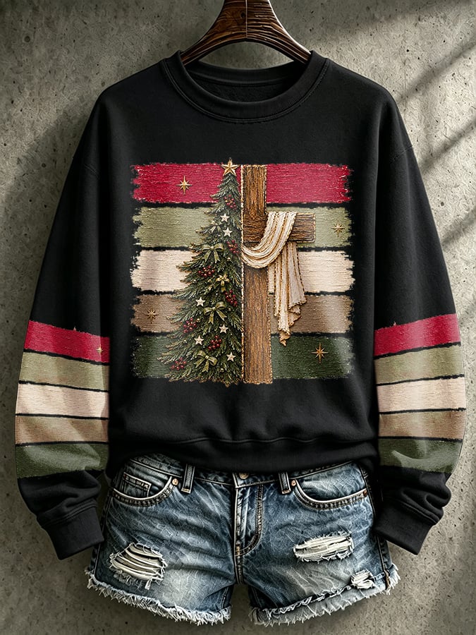 Women's Casual Printed Long-Sleeve Sweatshirt