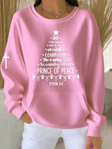 Women's Autumn Christmas Faith Printed Casual Crew Neck Top