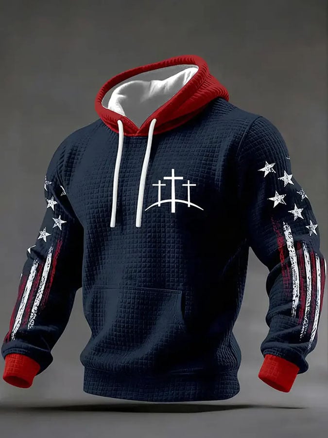 Men'S Casual Printed Hooded Sweatshirt